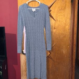Gray sweater dress